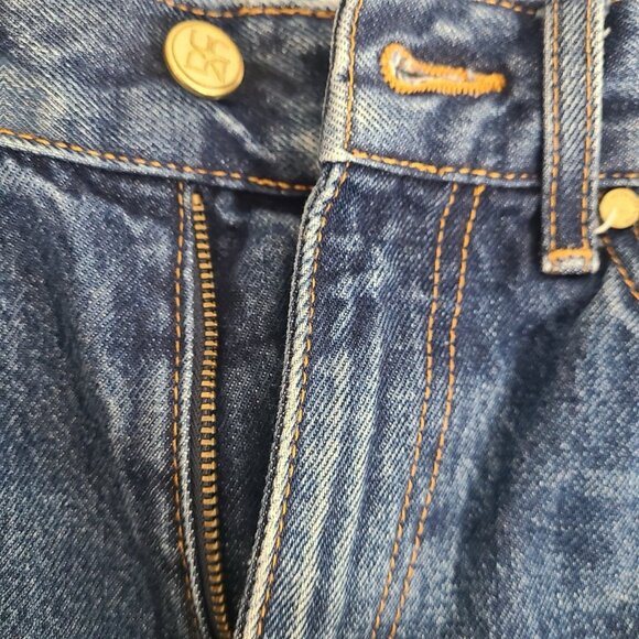 Ulla Johnson Women’s Genevieve Pintuck Wide Leg Cuff Jeans Índigo Blue Size 25 - Picture 5 of 13